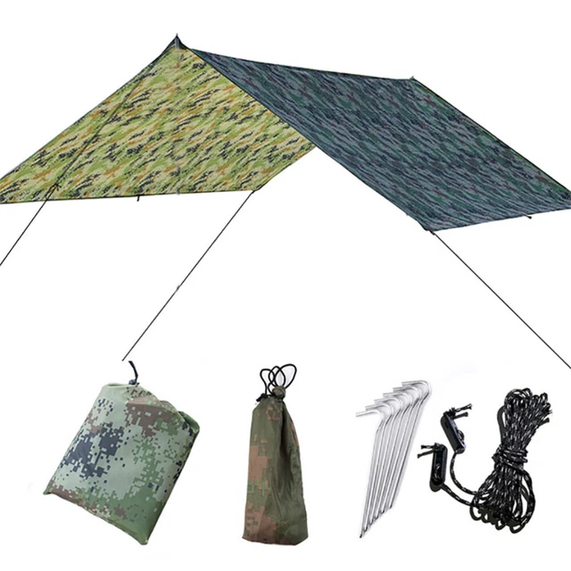 300 X290CM Picnic A prueba de humedad Alfombra Lluvia Mosca Tienda Lona Hamaca Gran Tamaño