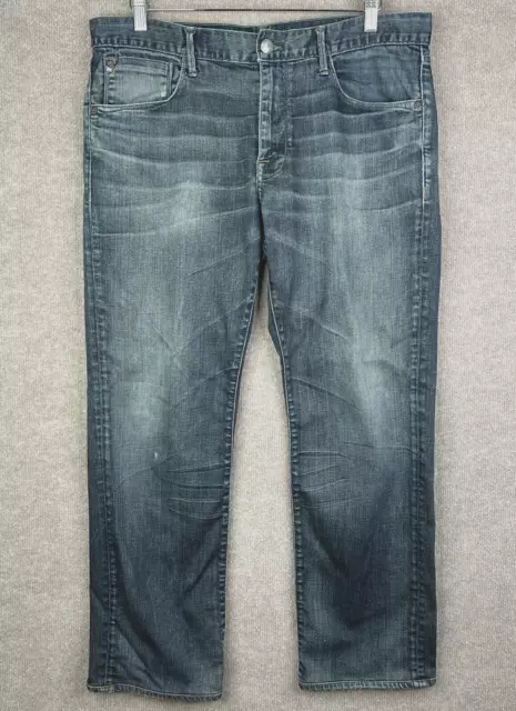 Agave Jeans Mens 35 X 29 Blue Denim Silver Pragmatist Distressed Hem