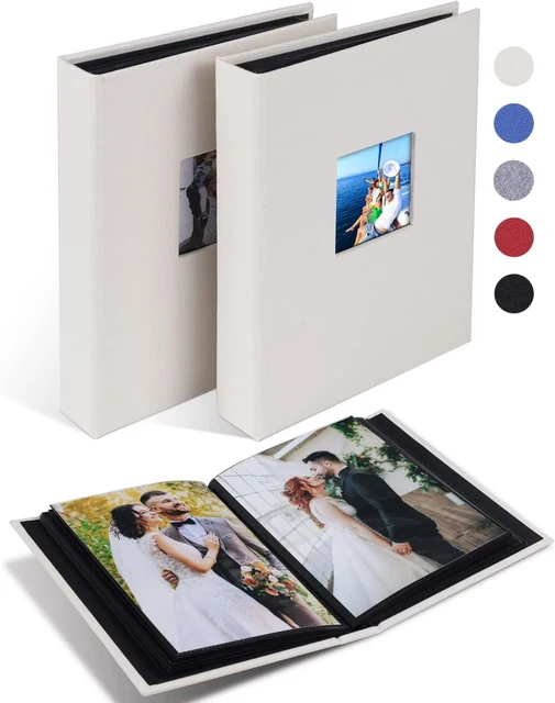 Holoary Fotoalbum Wildleder - 200 Fotos 10x15 Cm, Für Hochzeit, Reise & Familie (Weiß)