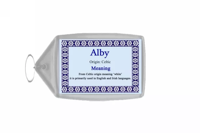 Alby Personalised Name Meaning Keyring
