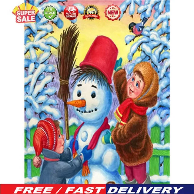 (DB2332) Pintura Cuadrada Diamante Diamante Hágalo usted mismo Navidad muñeco de nieve Estrás Pintura