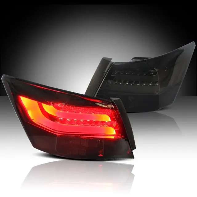 Pair For 2008-12 Honda Accord EX LX SE Sedan 4Door VLAND Tail Lights Smoked  Len