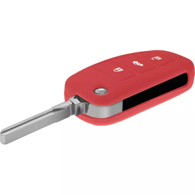 cover Silicone chiavi per telecomando a 3 tasti Audi A3 rosso chiave a scatto