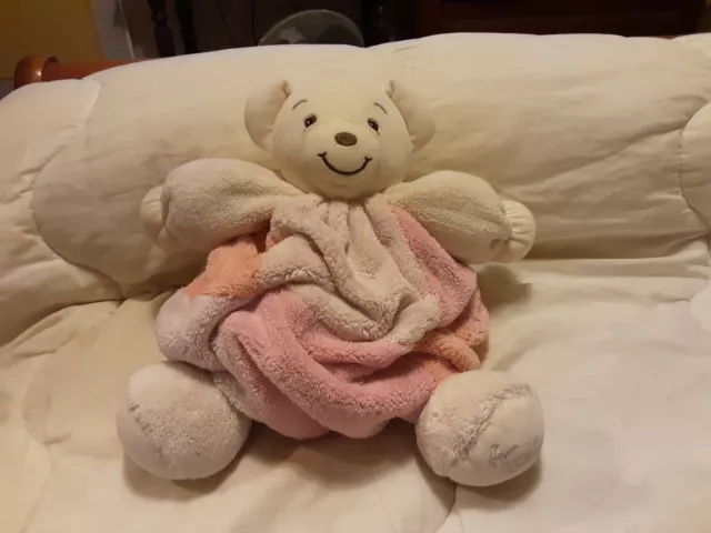 Doudou Peluche Ours Boule Rose Et Rose Pale Plume Kaloo