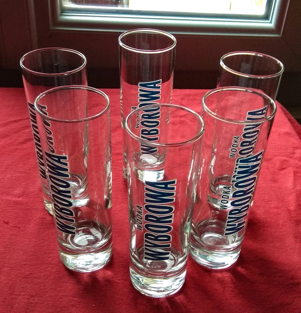 6 VERRES PUBLICITAIRE VODKA WODKA WYBOROWA forme tube EUR 20,00 ...