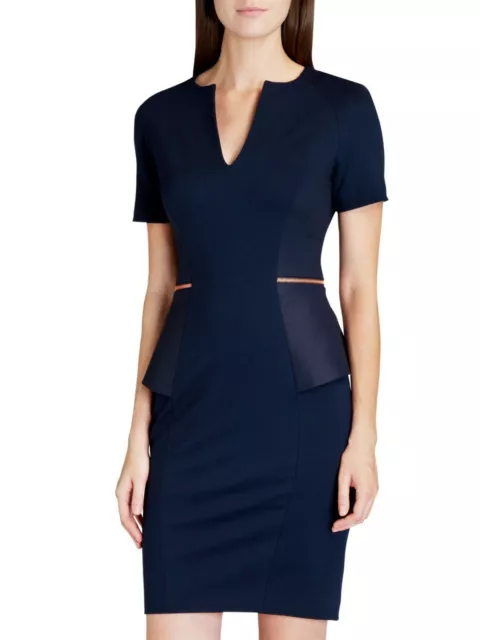 Ted baker navy peplum hot sale dress