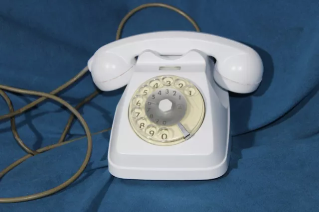 Telefono a Disco Vintage Auso Siemens S65 Anni '60 - Colore Bianco Opaco