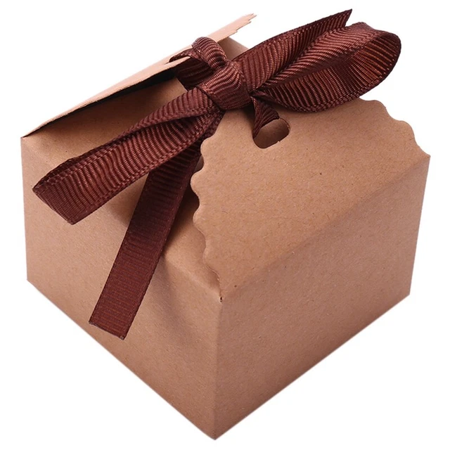 10 pz scatola di carta kraft retrò arcaica, fai da te matrimonio preferenza regalo R7V4