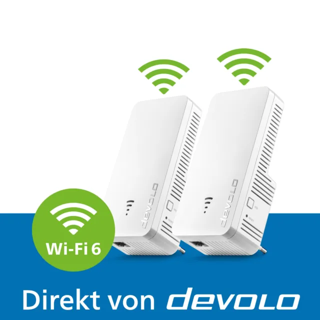 devolo WiFi 6 Repeater 3000 Mesh Bundle 2x WLAN Verstärker 3000 Mbps