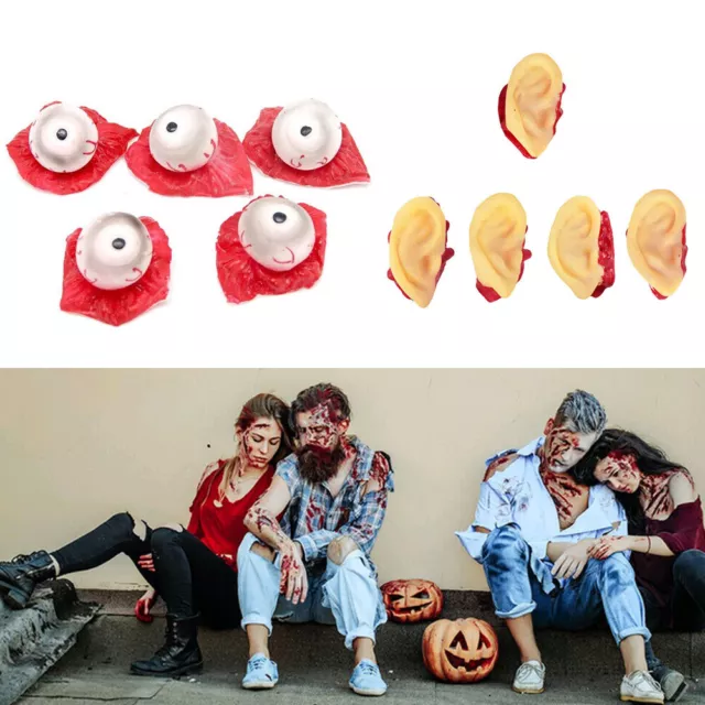 5 pz oggetti di scena horror Halloween dita sanguinose e rotte bulbo oculare orecchio decorazione giocattolo difficile
