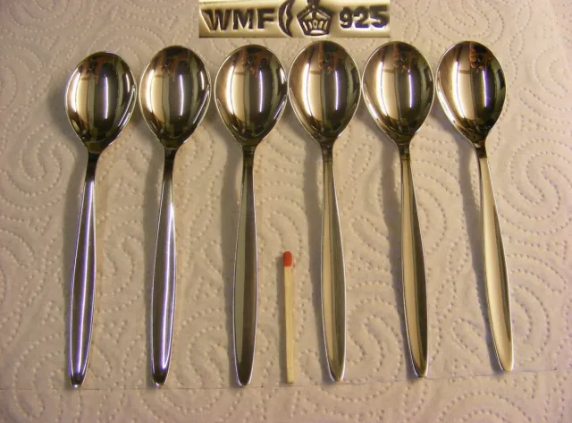 WMF - 925er Sterling Silber - Stockholm - 6x Teelöffel / Kaffeelöffel klein