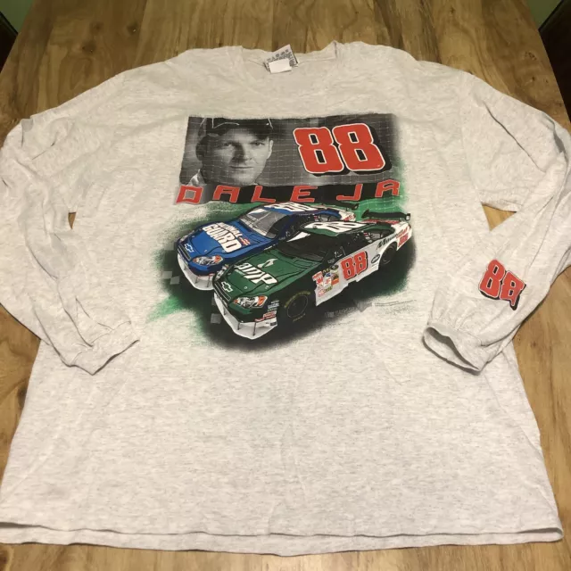 NASCAR Dale Earnhardt Jr T Shirt Mens XL #88 Grey Long Sleeve Winners Circle Amp