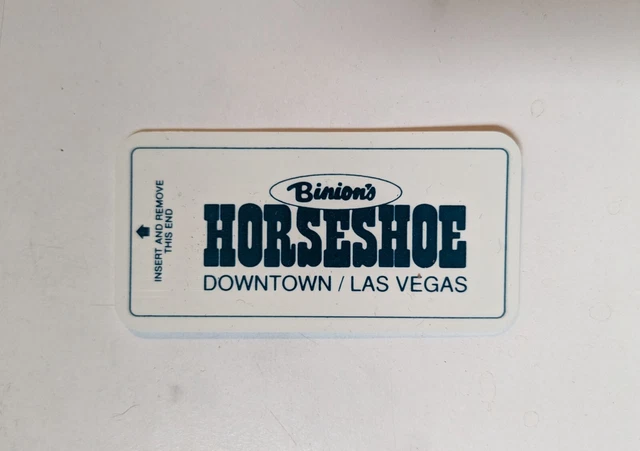 RARE Vintage Binion's Horseshoe Casino Las Vegas Hotel Room Key Card