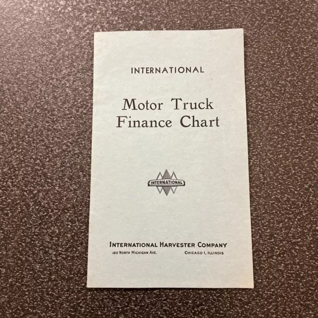 Vintage 1945 International Harvester Truck Finance Chart