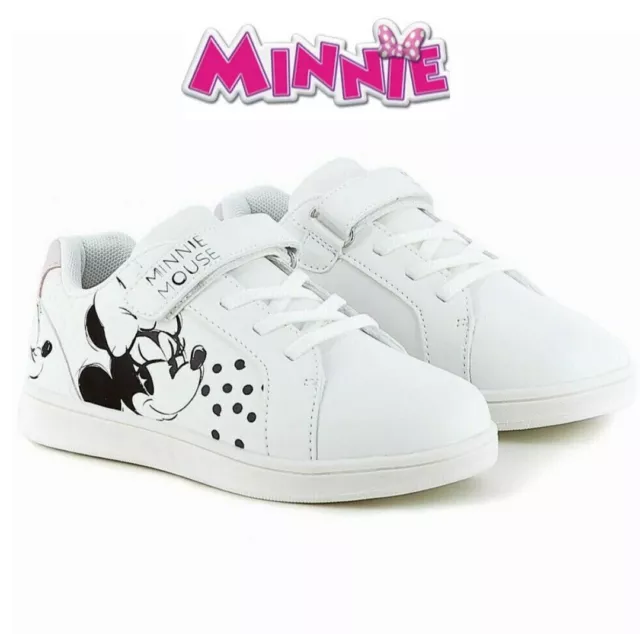 scarpe da bambina ginnastica sportive per bimba Sneakers strappo MINNIE bianche