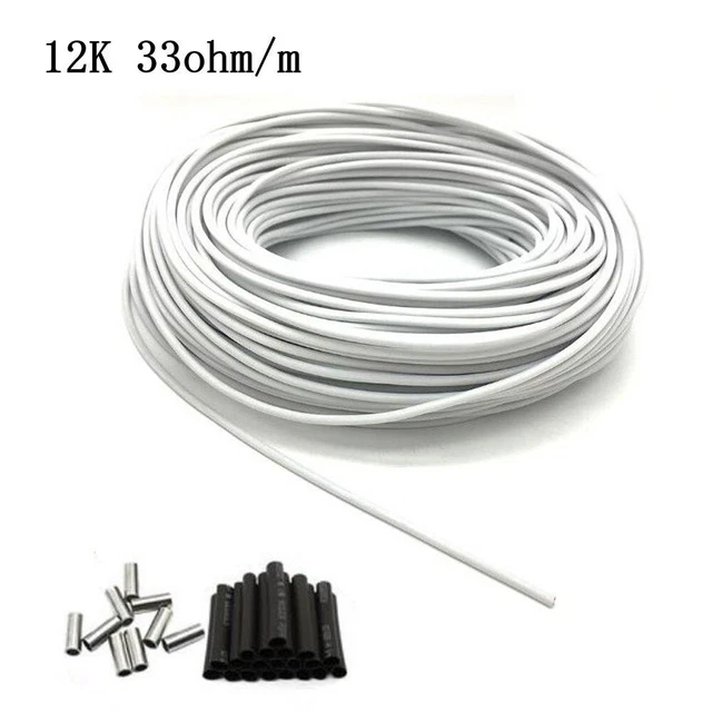 Heating Wire Electric Cable 0.05mA/m 1 Set 10/20/50/100m 12K 25W/M 3000V
