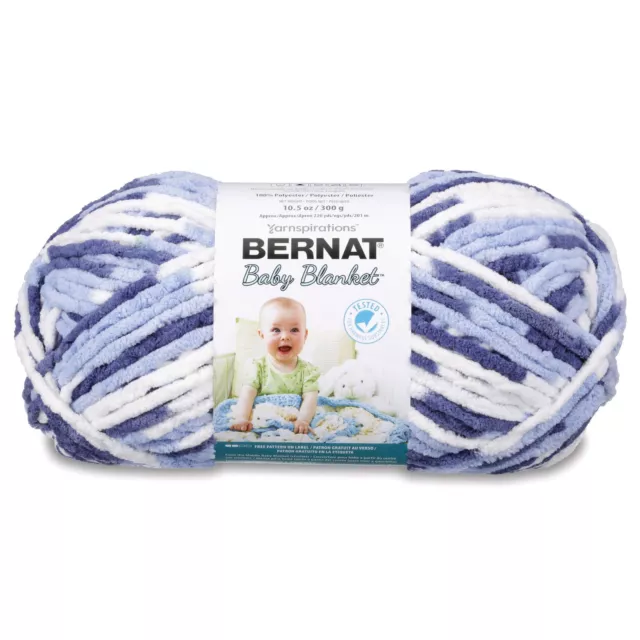 Bernat Baby Blanket Yarn, 10.5Oz, Gauge 6 Super Bulky - Blue Dreams - Single Bal