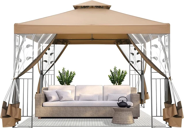 Pavillon 3x3/3x4m Luxus Gartenpavillon Partyzelt Gartenzelt Festzelt Gazebo NEU