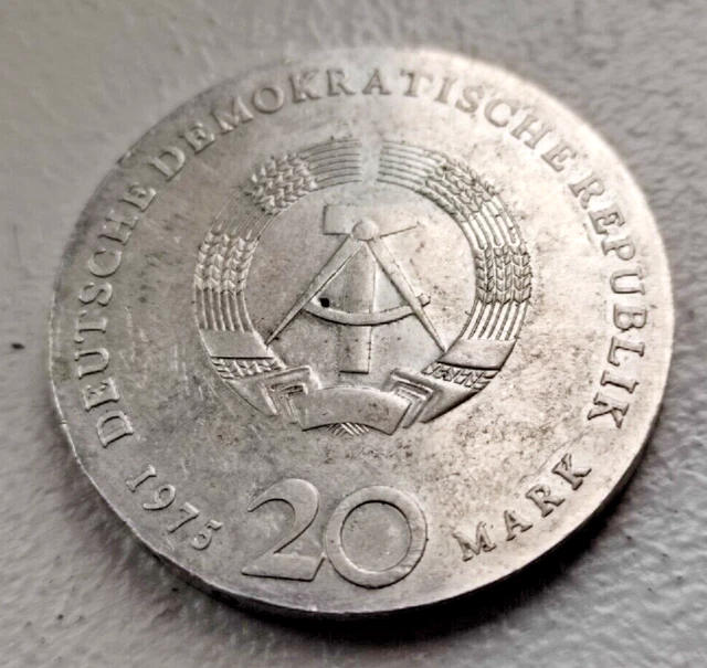 Allemagne RDA 20 Mark en Argent 1975 Bach