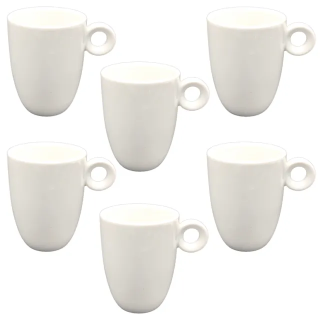 Kaffeebecher 6 Stück Tassen 200ml aus Porzellan Kaffee Becher Tasse Weiß 6er Set