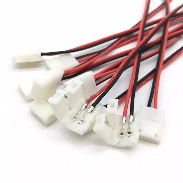 10X Led Strip Light Connector Smd 5050/5630 Single 2-Wire 10Mm Pcb Board-Adapter