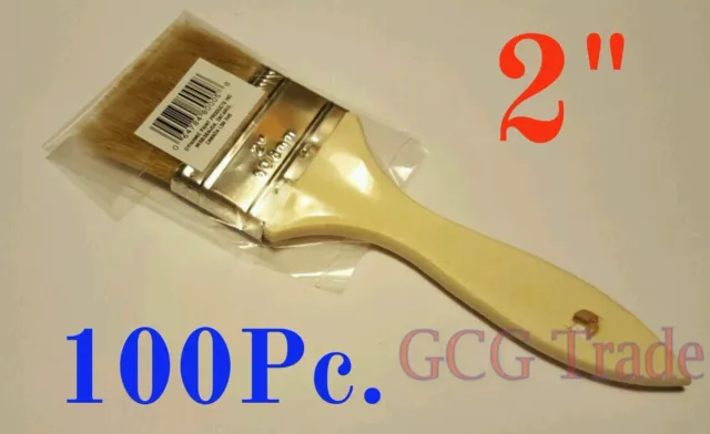 100 of 2 Inch Chip Brush Disposable for Adhesives Paint Touchups Glue 2"