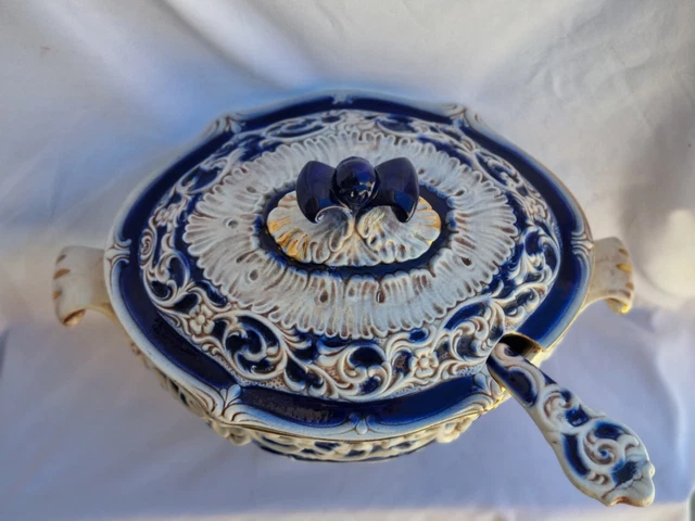 Grande Soupière Vintage Japonaise Avec Couvercle - Décoration Fleurie, Céramique