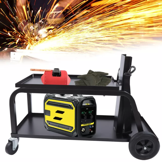 2-layer Cold-rolled Sheet Large Capacity 110lbs Heavy Mig Tig Welding Tool Car