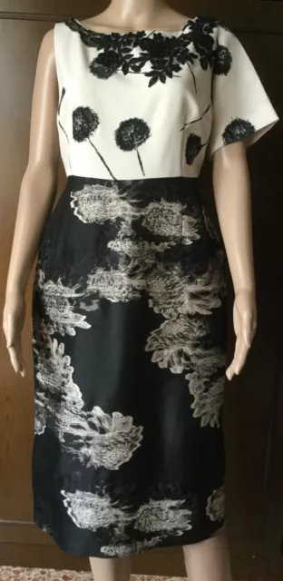 Beautiful Dress Marina Rinaldi Woman, Black Beige Size 15 It 42 US 6 De 36 GB 10