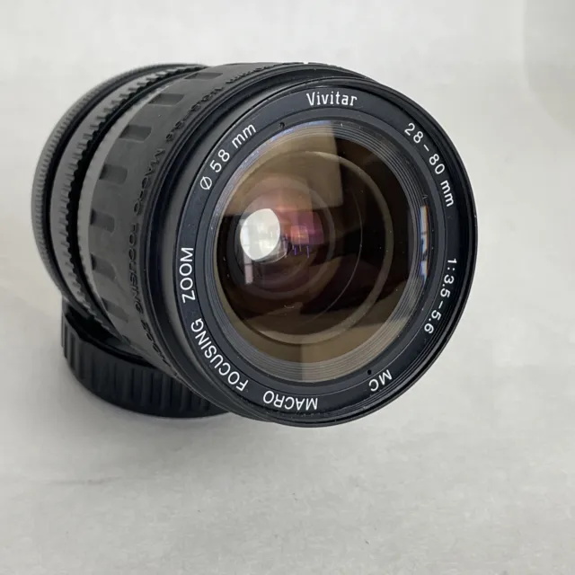 Vivitar 28-80mm 1:3.5-5.6 MC Macro focusing zoom, Manual Focus Lens 58mm