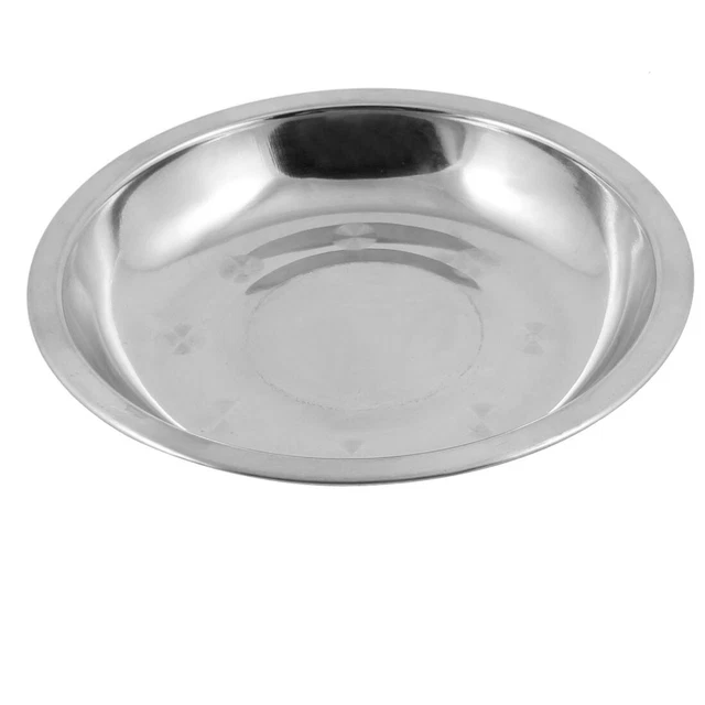 15.5x2.1cm Redondo Acero Inoxidable Cena Plato Placa Titular De Comida