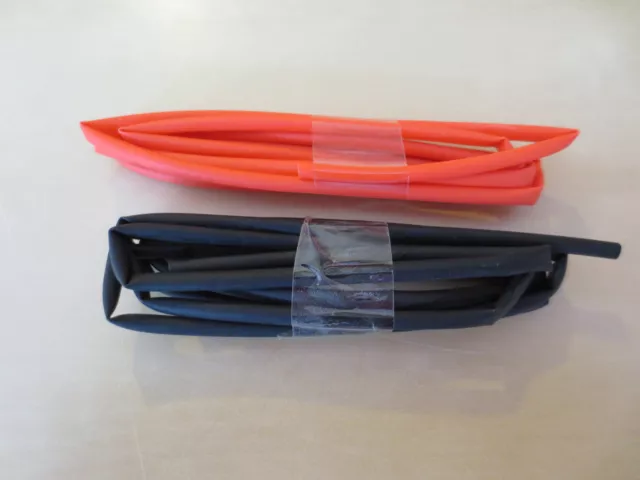 2 Metro Cavo Termoretraibile Tubo 2mm (1mm) Nero Rosso
