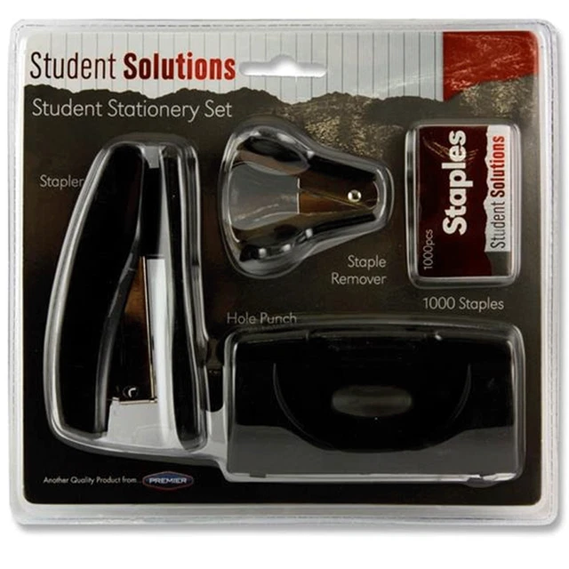 OFFICE STATIONERY SET Stapler Hole Punch 1000 Staples Staple Remover