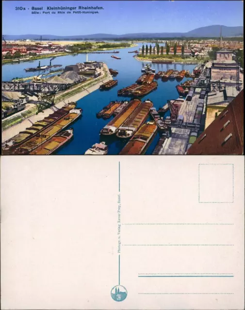 Ansichtskarte Basel Kleinhüninger Rheinhafen. 1913