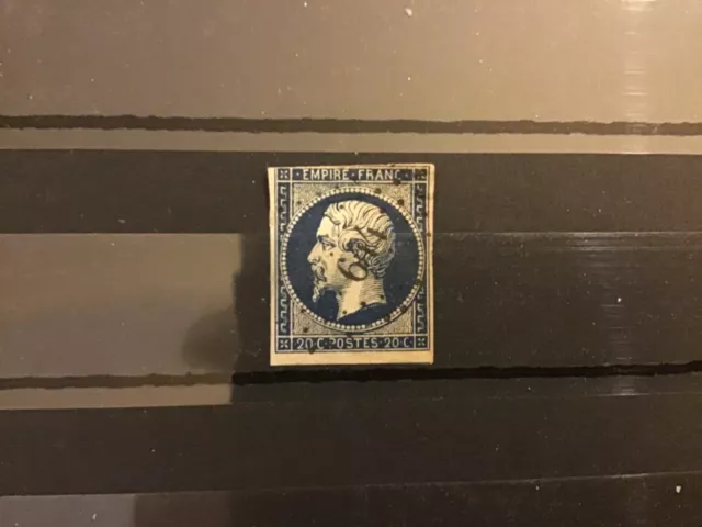 Lot 2 timbre de France type Napoleon III n° 14Ab Obl los PC 674 Cote 40 euros 