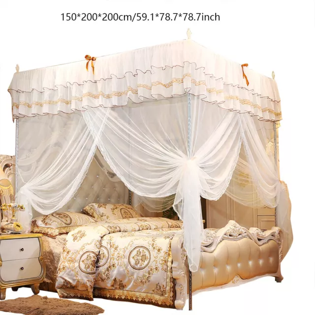 Luxury Princess Four Corner Post Bed Curtain Canopy Netting Mosquito Net Bed