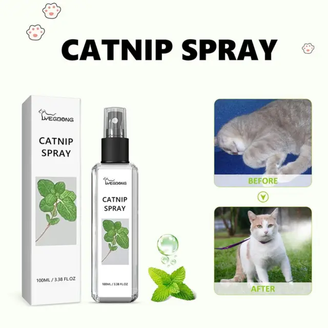 Spray de alegría para gatos aerosol de hierba gatera aerosol de entrenamiento para gatos, aerosol de comportamiento para gatos