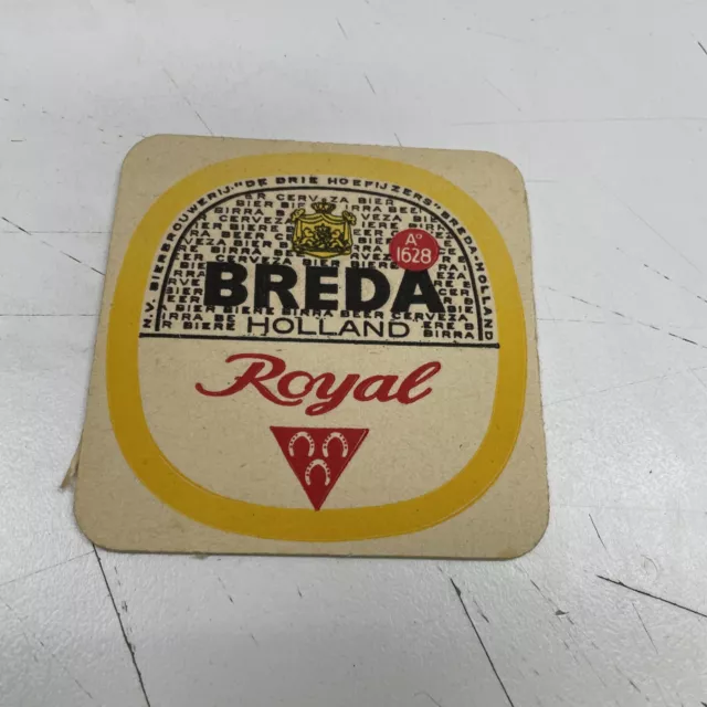 ORIGINAL VINTAGE Paper Coaster Alcohol Mancave Bar Retro Beer Breda Holland