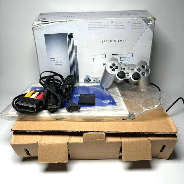 Console Sony PS2 Silver (SCPH-50004) PAL - Argentée + Manette + Câbles - Occasion