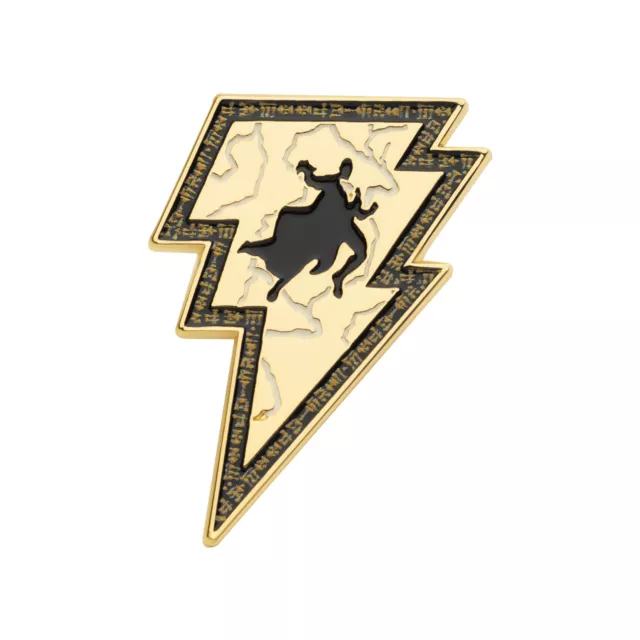 The Official DC Comics BLACK ADAM LIGHTNING BOLT Brooch Enamel Lapel Pin - 3.7cm