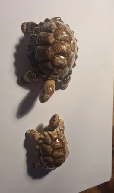 Vintage Wade Whimsies Set Of 2 Porcelain Ceramic Turtles Tortoises Figurines
