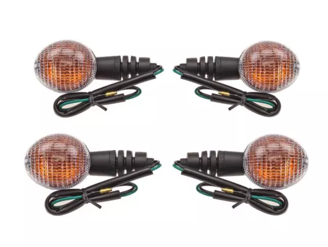 Blinker Set Oval Klar 12V E-geprüft für Enduro Motorrad Roller 4 Stück