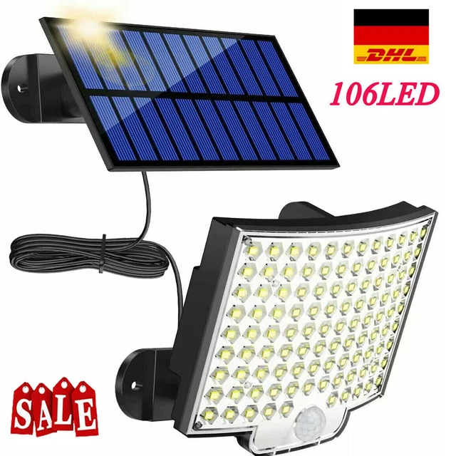 1/2xLED Solarleuchte Fluter mit Bewegungsmelder Solarlampe Außen Garten Strahler
