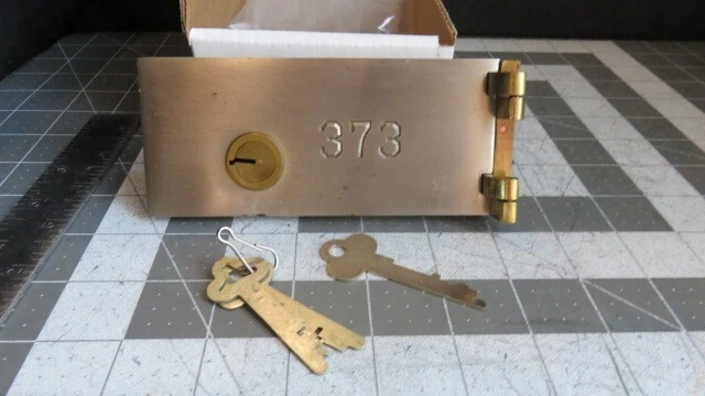 Antique L.L. Bates 1886 Safety Deposit Box Door, Hinges, 2 Op & 1 Guard Key #373