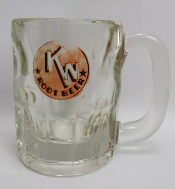 Vintage K N ROOT BEER Glass Mug Small 4 1/4" Tall