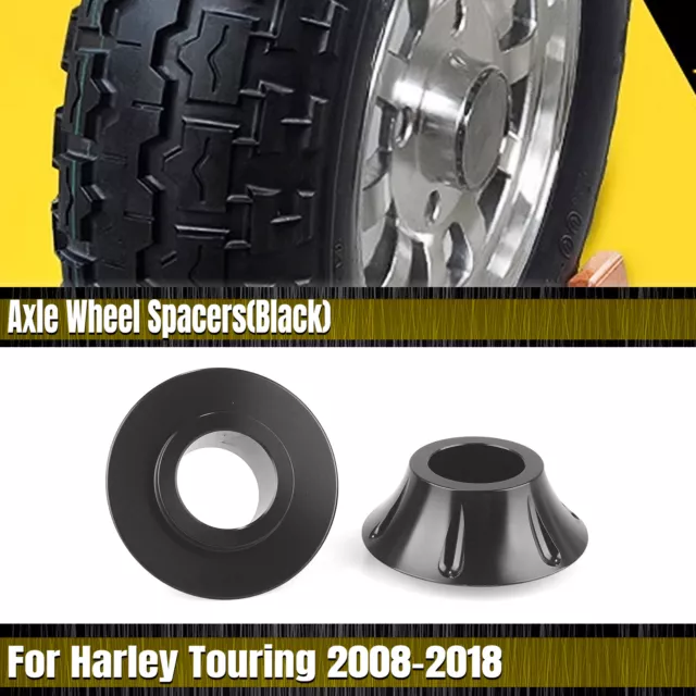 Fit For Harley Touring 2008-2018 09 Black Front Axle Wheel Spacers Motorcycle A