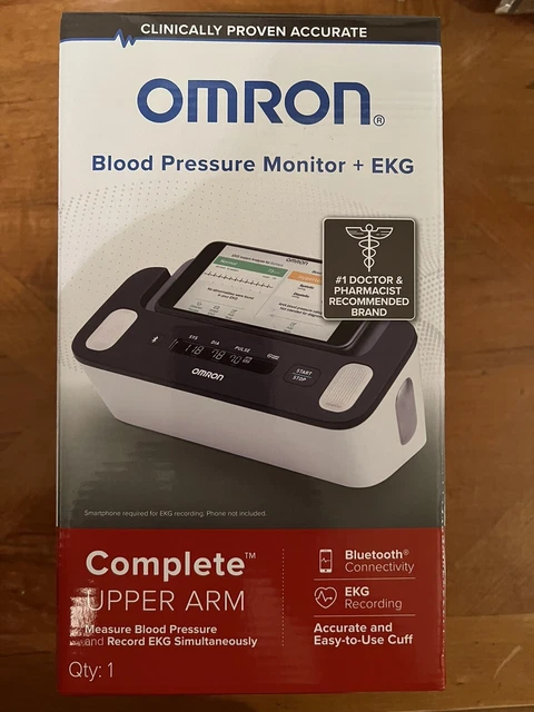 Monitor de presión arterial completo inalámbrico en la parte superior del brazo Omron BP7900 + EKG NUEVO sellado