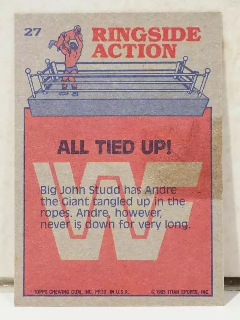 Wwf Topps Pro Wrestling Stars Series 1 All Tied Up Big John Studd Card 1985 Wwe 2