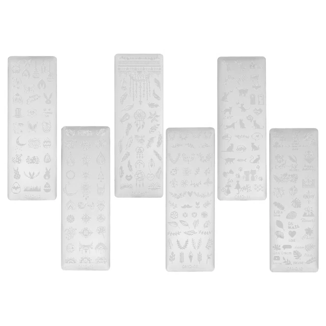 6 Pcs modèle d'art d'ongle de lapin Modèle D'impression D'ongles Tampon À Ongles