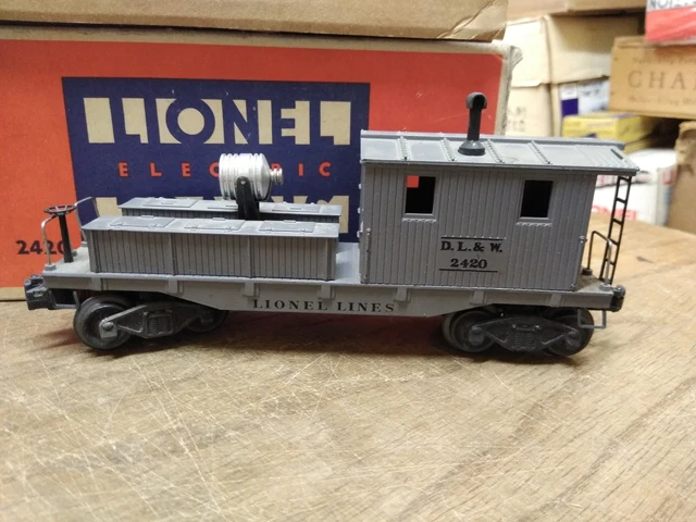 Vtg Lionel Lines O Gauge D. L. & W. 2420 Searchlight Wrecking Car Original Box